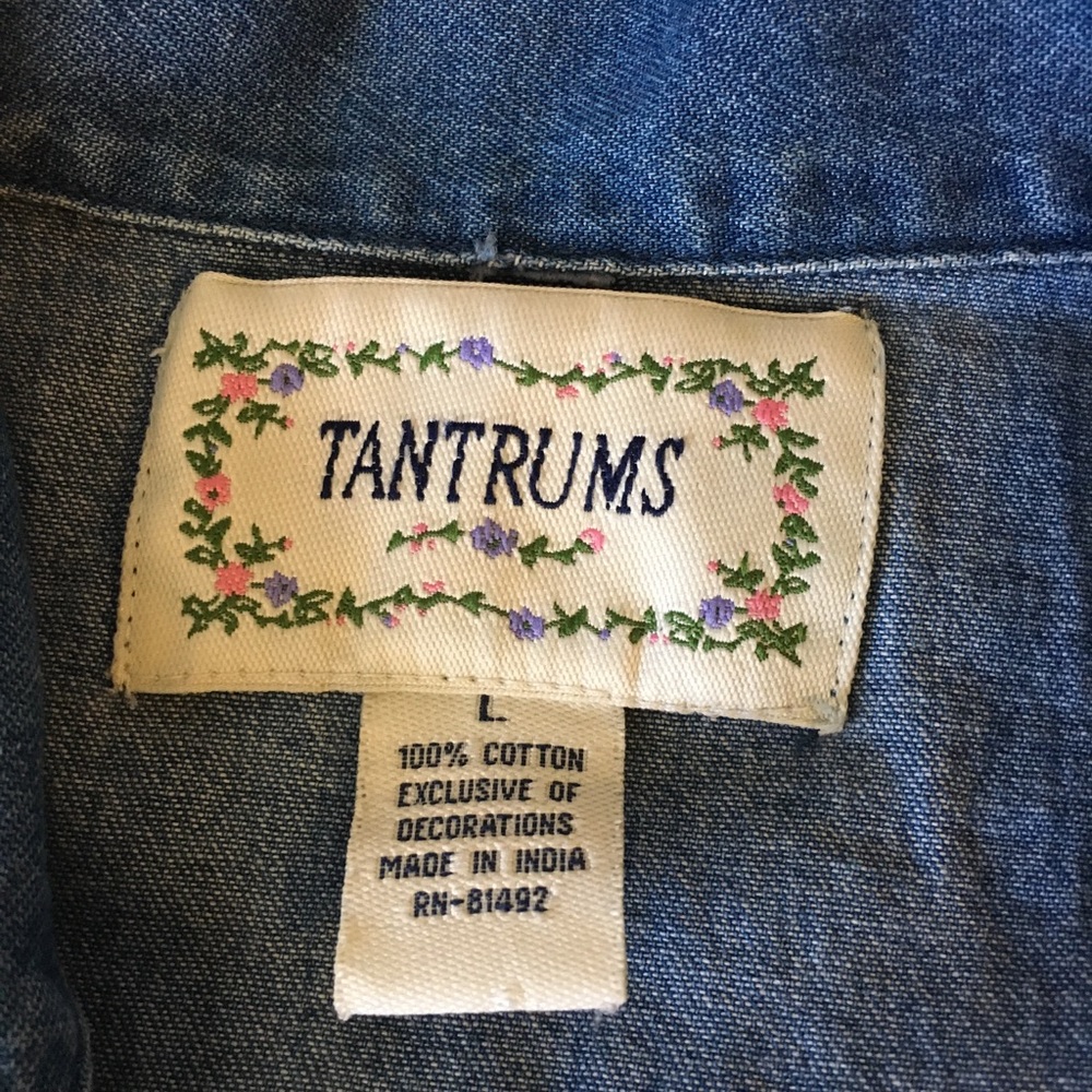 Embroidered denim coat